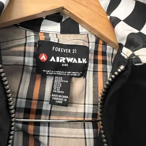 Rare Kids Forever 21 x Airwalk Black Checkerboard Jacket Size 5/6 - Picture 4 of 7